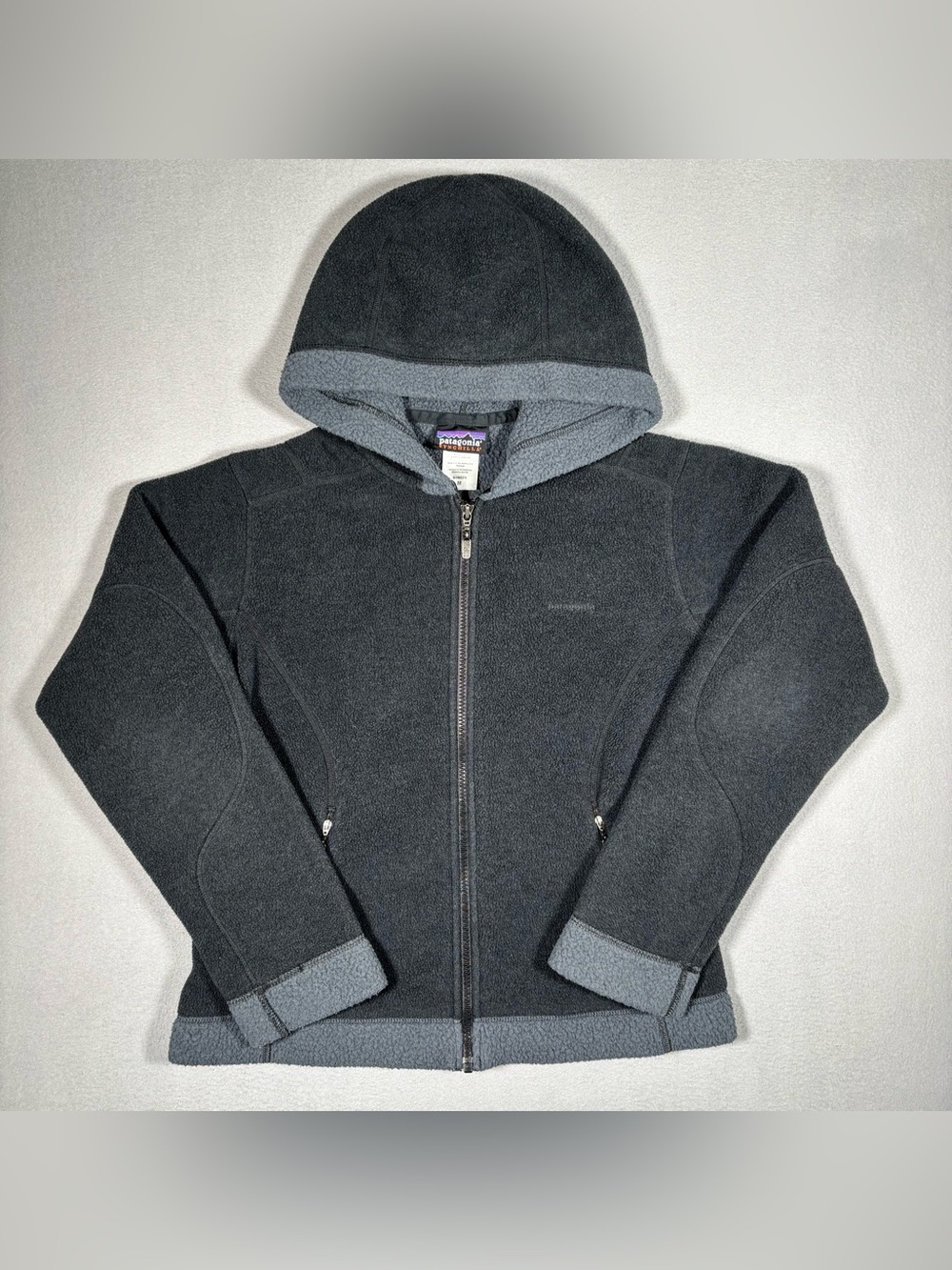 Vintage Patagonia Synchilla Arctic Hooded Jacket Womens Medium Gray GorpCore